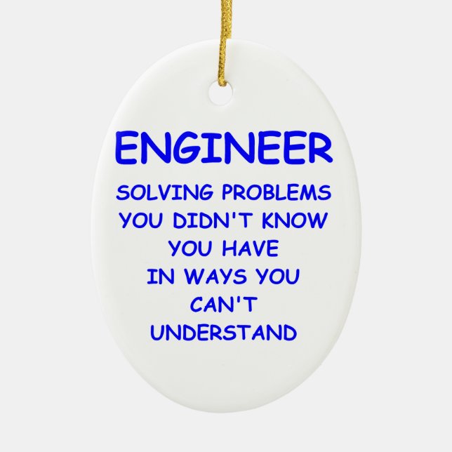 engineer engineering ceramic ornament (Front)