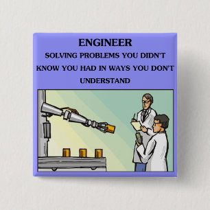 engineer engineering joke 2 inch square button