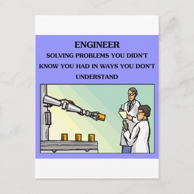engineer engineering joke postcard (Front)