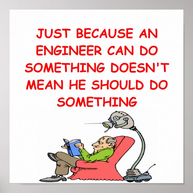 engineer engineering joke poster (Front)