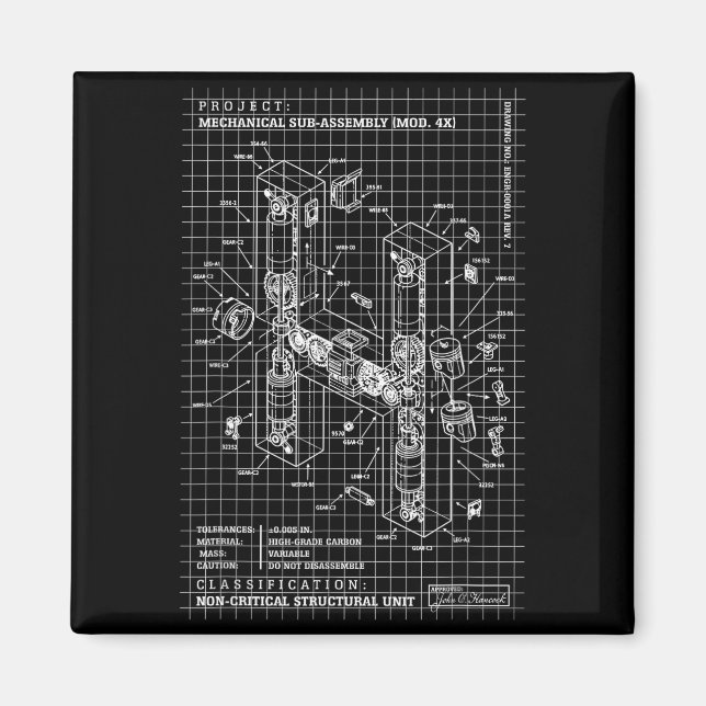 Engineer Engineering Monogram Initial Catal Letter Magnet (Front)
