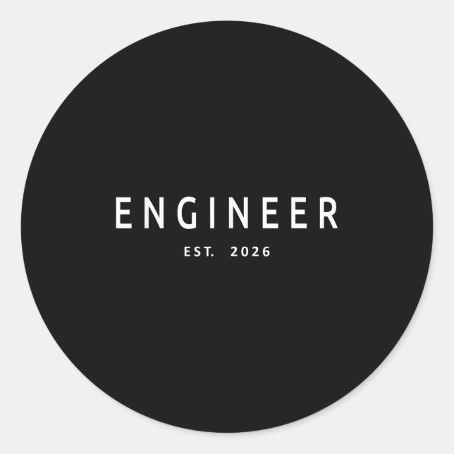 Engineer Est. 2026 Engineering Graduation  Classic Round Sticker (Front)