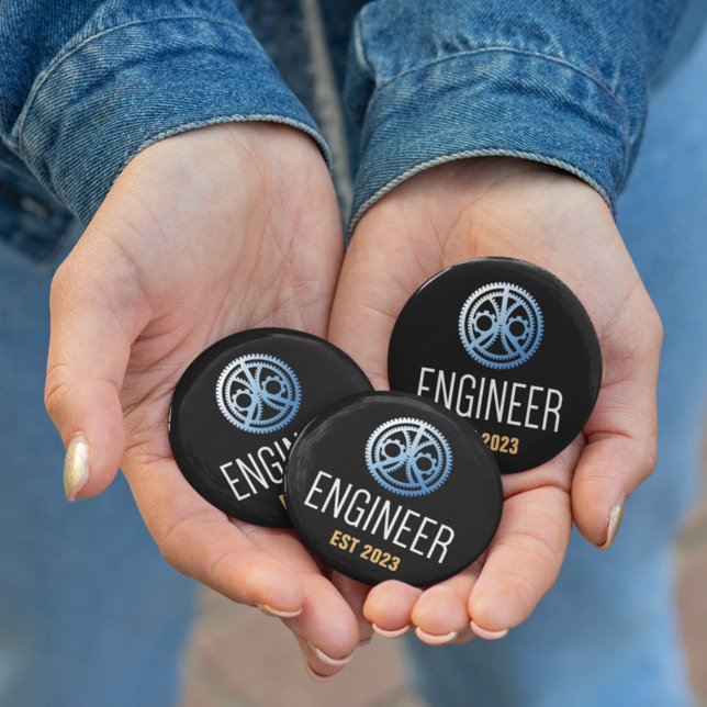 Engineer Established , Engineering Graduate Custom 2 Inch Round Button (Creator Uploaded)