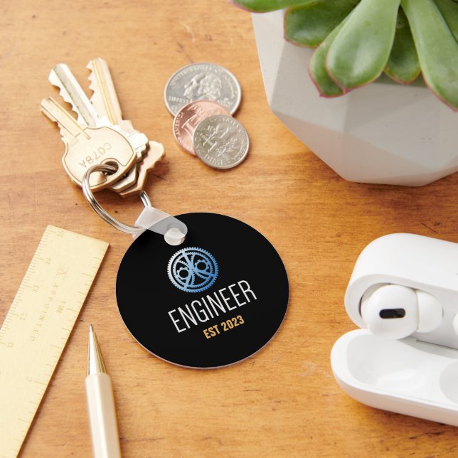 Engineer Established , Engineering Graduate Custom Keychain (Desk)