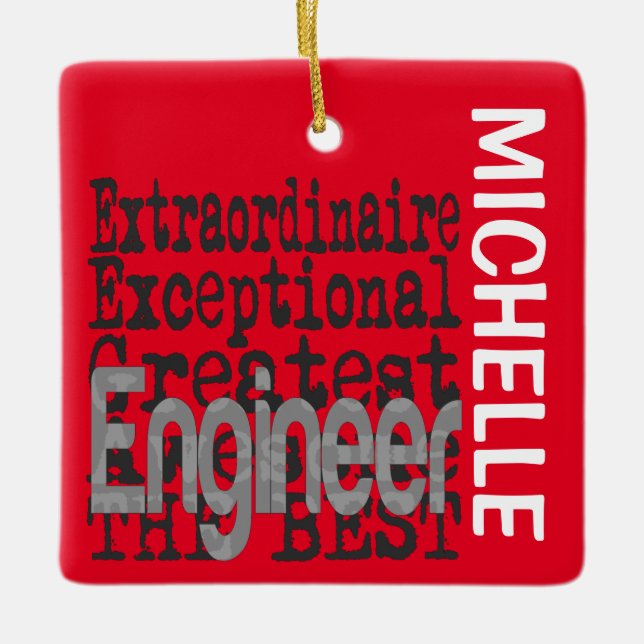 Engineer Extraordinaire CUSTOM Ceramic Ornament (Front)