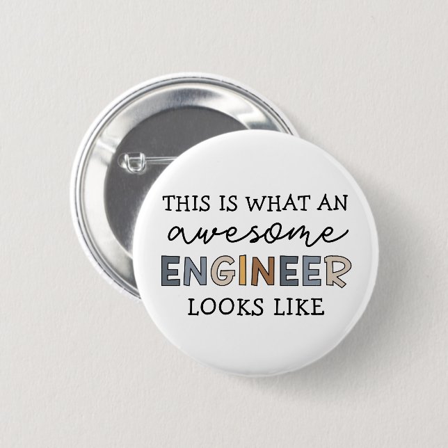 Engineer Funny Awesome Engineer | Engineering 2 Inch Round Button (Front & Back)