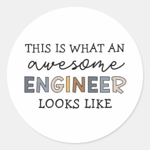 Engineer Funny Awesome Engineer   Engineering Classic Round Sticker