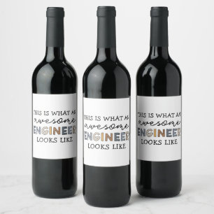 Engineer Funny Awesome Engineer   Engineering Wine Label