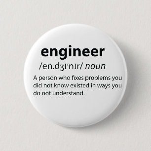 Engineer Funny Dictionary Definition 2 Inch Round Button