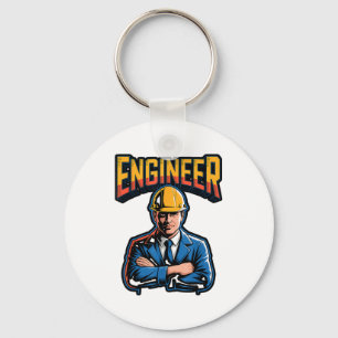 Engineer In Greek Letters Stem Nerd Humor  Keychain