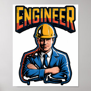 Engineer In Greek Letters Stem Nerd Humor Poster