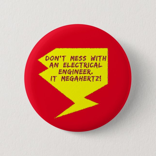 Engineer Lightning Bolt 2 Inch Round Button (Front)