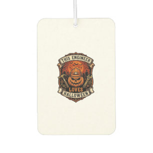 Engineer Loves Halloween Pumpkin Hard Hat Hammer W Air Freshener