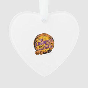Engineer Loves Halloween Vintage Pumpkin Design_1 Ornament