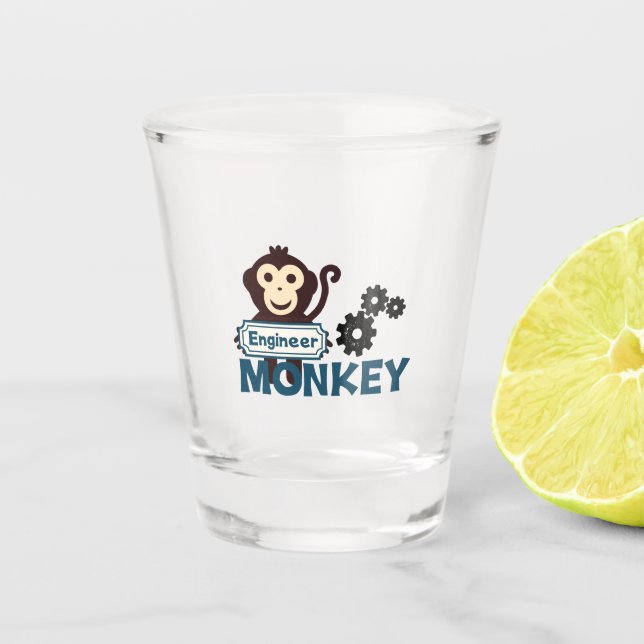 Engineer Monkey Shot Glass (Front)