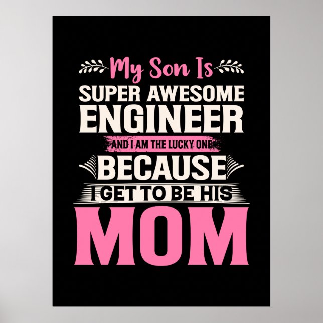 Engineer My Son Is A Super Awesome Engineer Poster (Front)