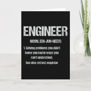 ENGINEER NOUN Funny Engineering Quotes Graduation Card