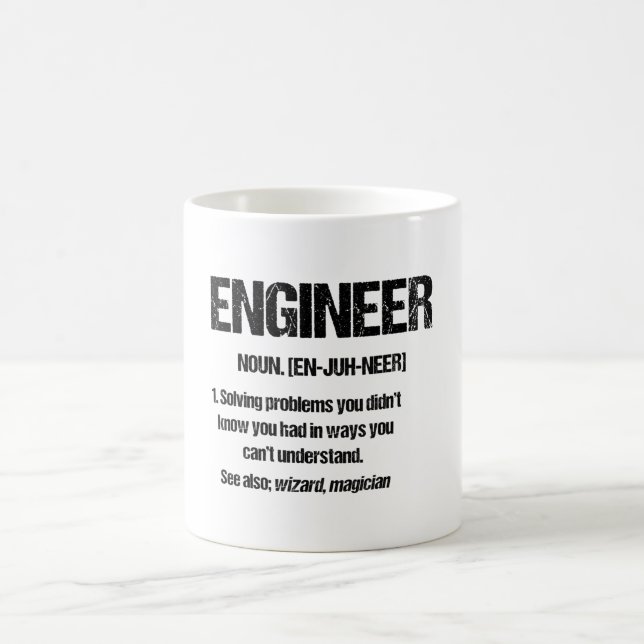 ENGINEER NOUN Funny Engineering Quotes Graduation Coffee Mug (Center)