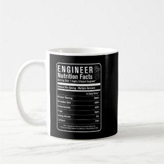 Engineer Nutritional Facts Electrical,Civil,Chemi Coffee Mug