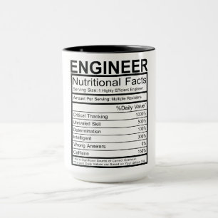 Engineer Nutritional Facts Mug