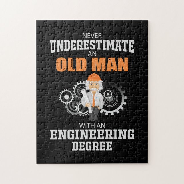 Engineer Old Man With An Engineering Degree Jigsaw Puzzle (Vertical)