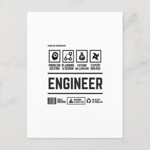 engineer postcard