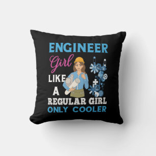 Engineer Proud Engineer Girl Throw Pillow