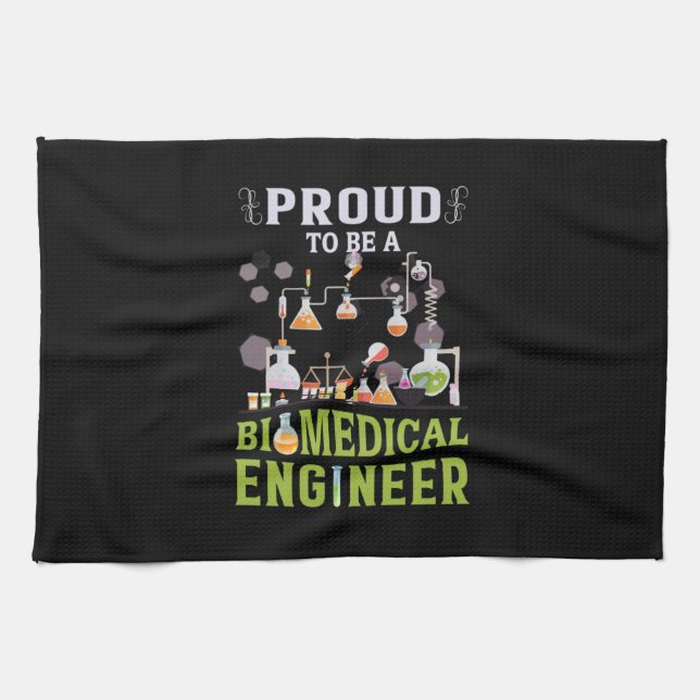 Engineer Proud To Be A Biomedical Engineer Kitchen Towel (Horizontal)