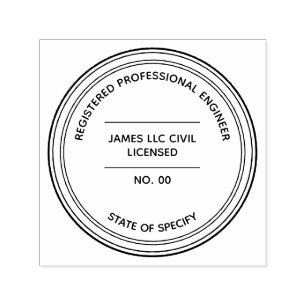 Engineer Registered Professional with state and no Self-inking Stamp