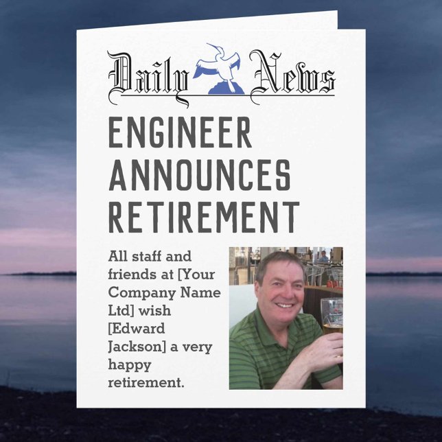 Engineer Retirement Card to Personalise (Creator Uploaded)