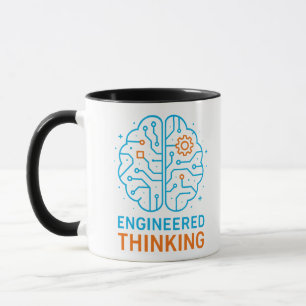 "Engineer’s Brain Mug – Geometric Mind Design for