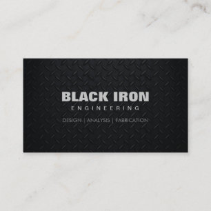 Engineer Technical Contractor Black Metal Business Card