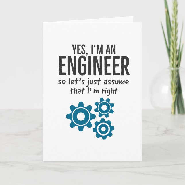 Engineer Technician Funny Saying For Engineers Card (Front)