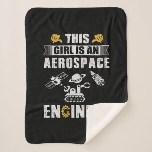 Engineer This Girl Is An Aerospace Engineer Sherpa Blanket