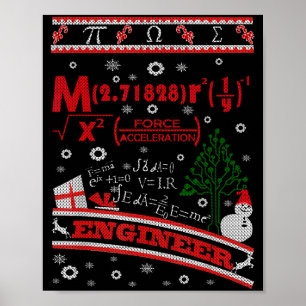 Engineer Ugly Christmas Sweater - Engineer T Shirt Poster
