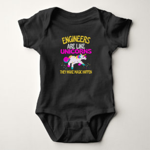 Engineer Unicorn , Magical Unicorn Engineering Baby Bodysuit