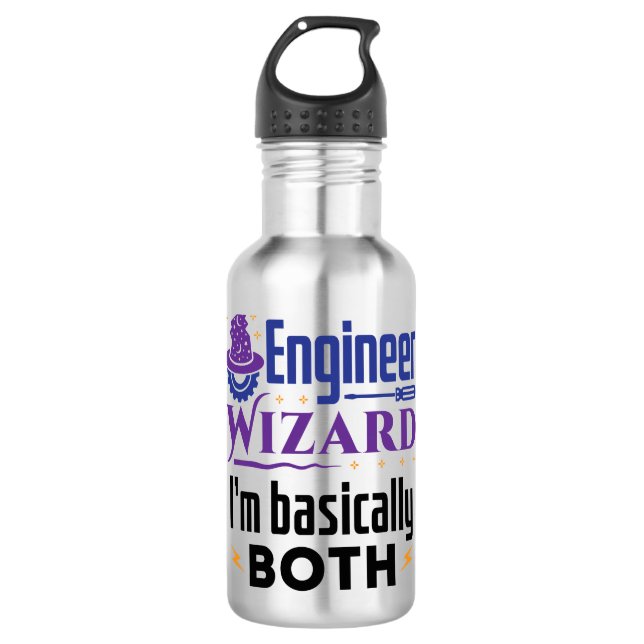 Engineer Wizard I'm Basically Both 710 Ml Water Bottle (Front)