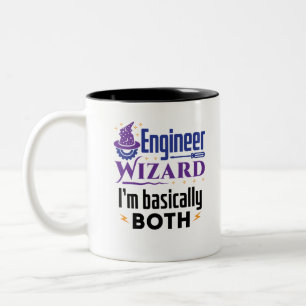 Engineer Wizard I'm Basically Both Two-Tone Coffee Mug