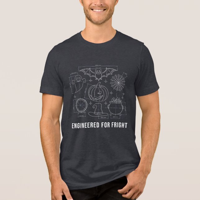 Engineered for Fright | Halloween T-Shirt Tri-Blend Shirt (Front)