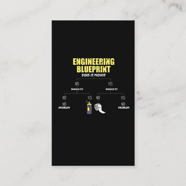 Engineering Blueprint Duct Tape Engineers Business Card (Front)
