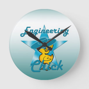 Engineering Chick #7 Round Clock
