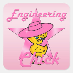 Engineering Chick #8 Square Sticker