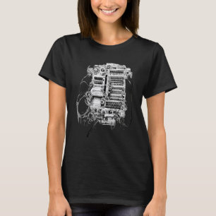 Engineering Complex Mechanical Machine Pencil Sket T-Shirt