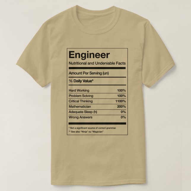 Engineering Engineer Funny  T-Shirt (Design Front)