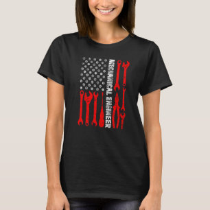 Engineering Gear Cog USA Flag Mechanical Engineer  T-Shirt