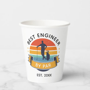 Engineering Graduate Best Engineer By Par Golfer Paper Cups