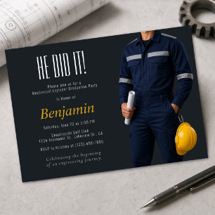 Engineering Graduation Party Invitation