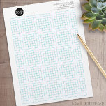 Engineering Graph Pad Calcpad with Company Logo Letterhead<br><div class="desc">Add your business information for low quantity engineering graph pads. This design includes a light blue grid for drawing and computations. You can add you logo and business contact information on the top.</div>