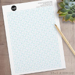 Engineering Graph Pad Calcpad with Company Logo  Letterhead<br><div class="desc">Add your business information for low quantity engineering graph pads. This design includes a light blue grid for drawing and computations. You can add you logo and business contact information on the top.</div>
