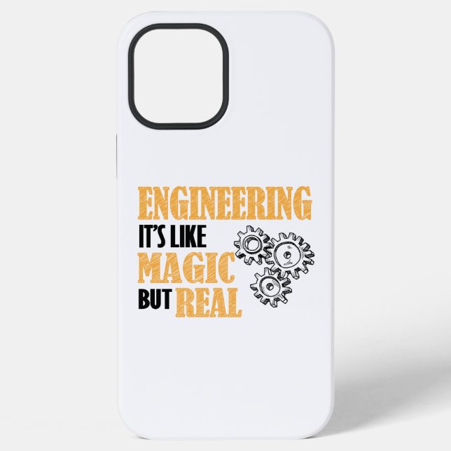 Engineering - It's Like Magic But Real Funny iPhone Case (Back)